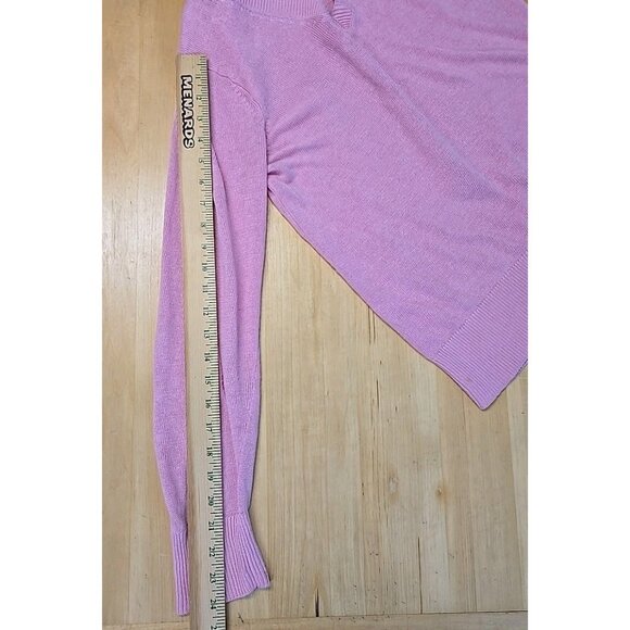 Vineyard Vines 100% Linen Sweater Womens Size Medium Pink Loose Knit V Neck - Picture 6 of 10
